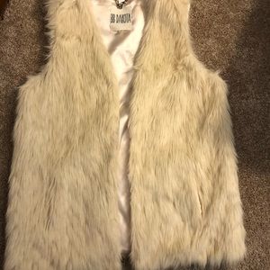 Cream faux fur vest